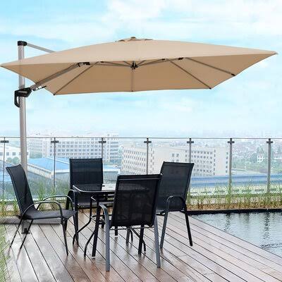 Beige Square Cantilever Umbrella A189