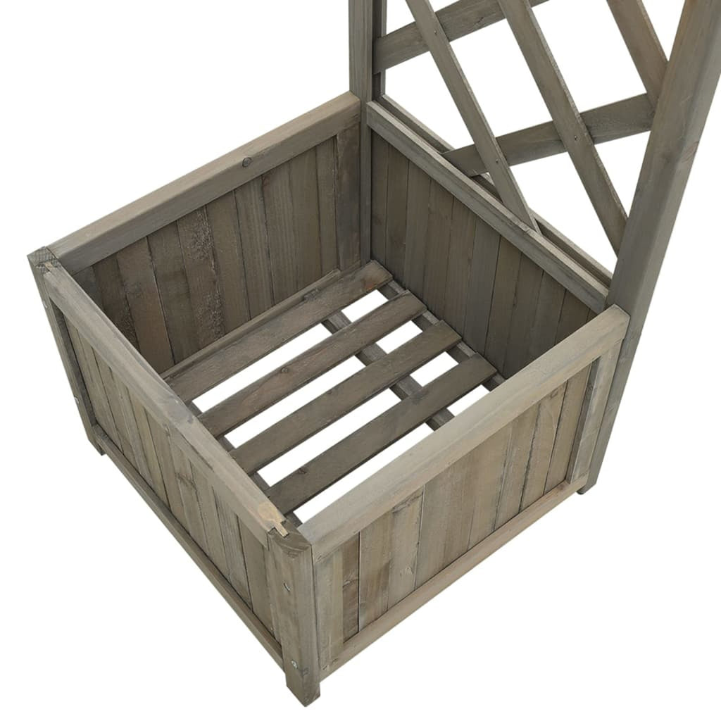 Gray Solid Firwood Garden Pergola with Planter F304