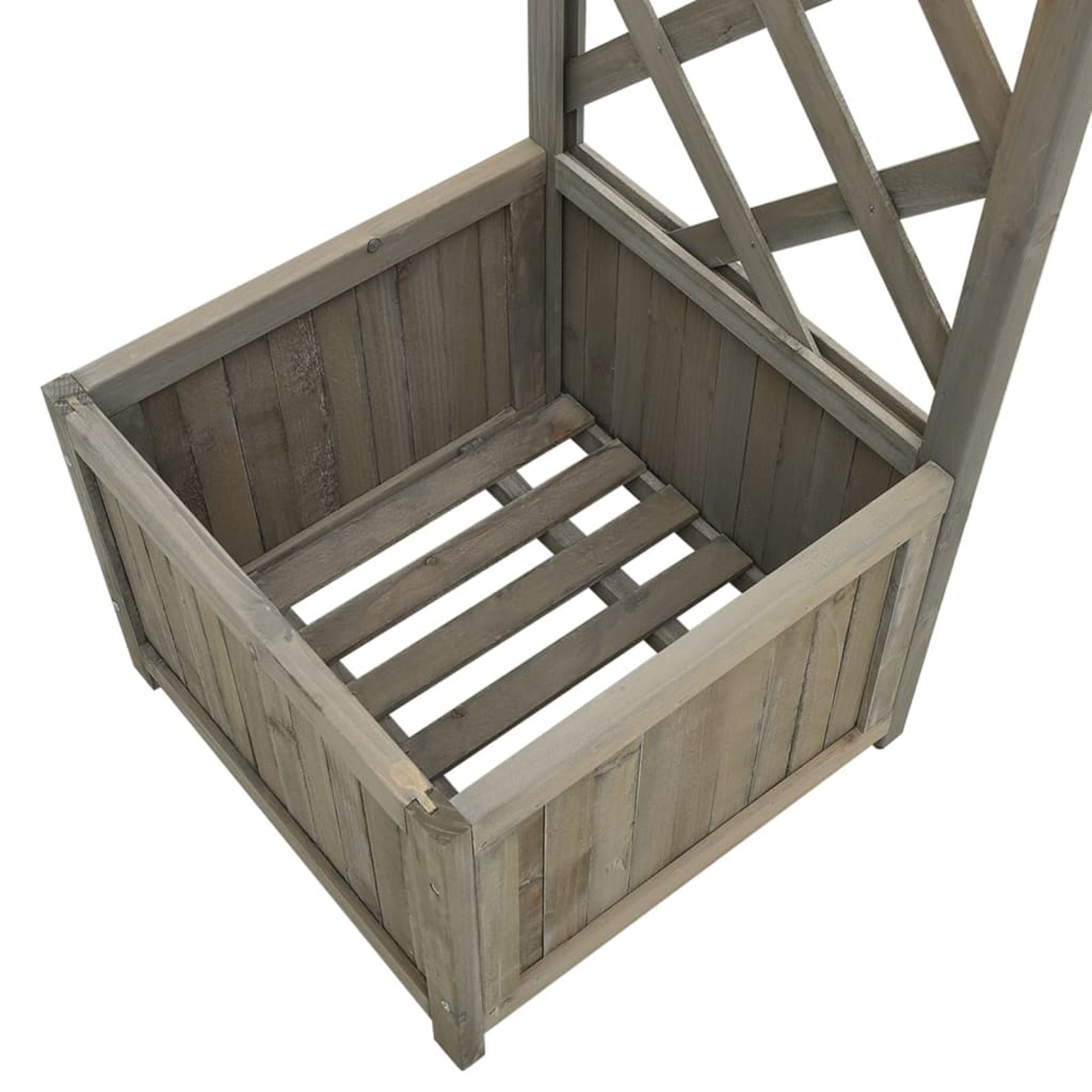 Gray Solid Firwood Garden Pergola with Planter F304