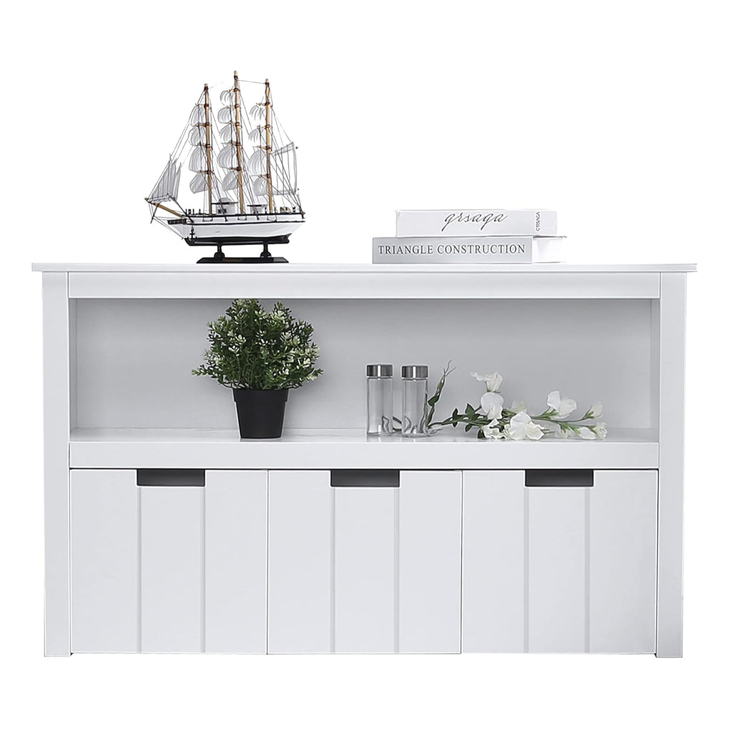 Espresso Toy Box Organizer Storage Cabinet with Movable Drawers and Open Storage Cube Shelf E86357