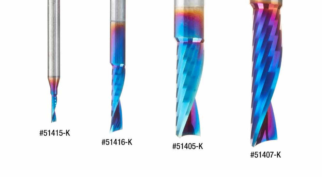 Solid Carbide Spiral CNC Router Bit O-Flute Up-Cut 1/32 Dia x 3/16 x 1/4 Shank x 2 Inch Long K23029