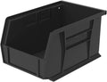 Plastic Storage Bin Hanging Stacking Containers, 9-Inch x 6-Inch x 5-Inch, Black, 12-Pack D74742