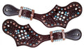 Ladies Alligator Overlay Leather Spur Straps J9810