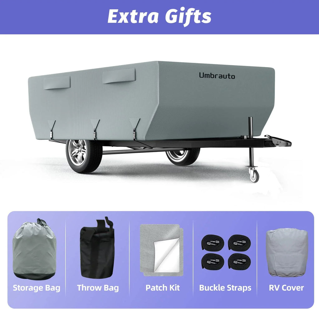 Gray Waterproof Pop Up Trailer Cover for 10' - 12' Trailers G197