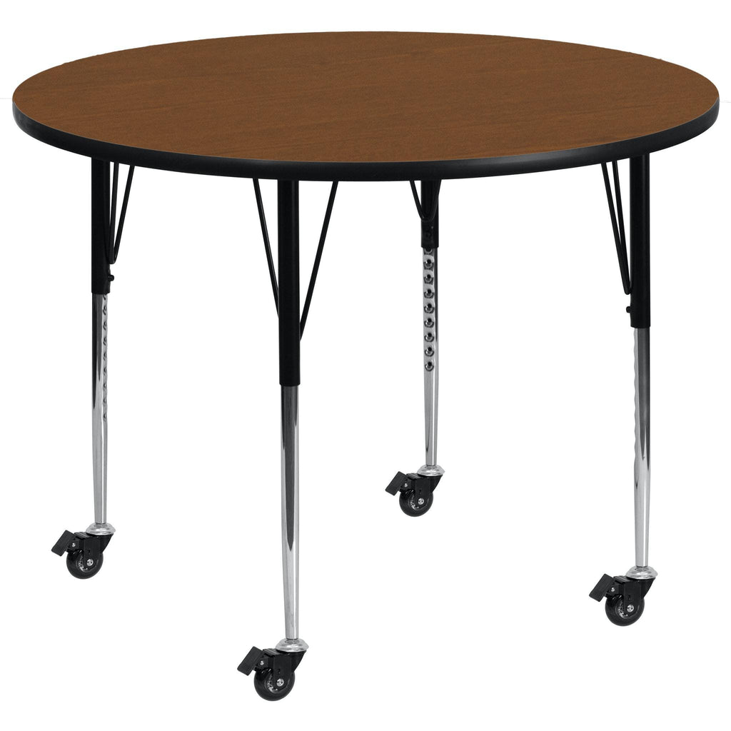 Mobile 48'' Round Oak Laminate Activity Table O2383