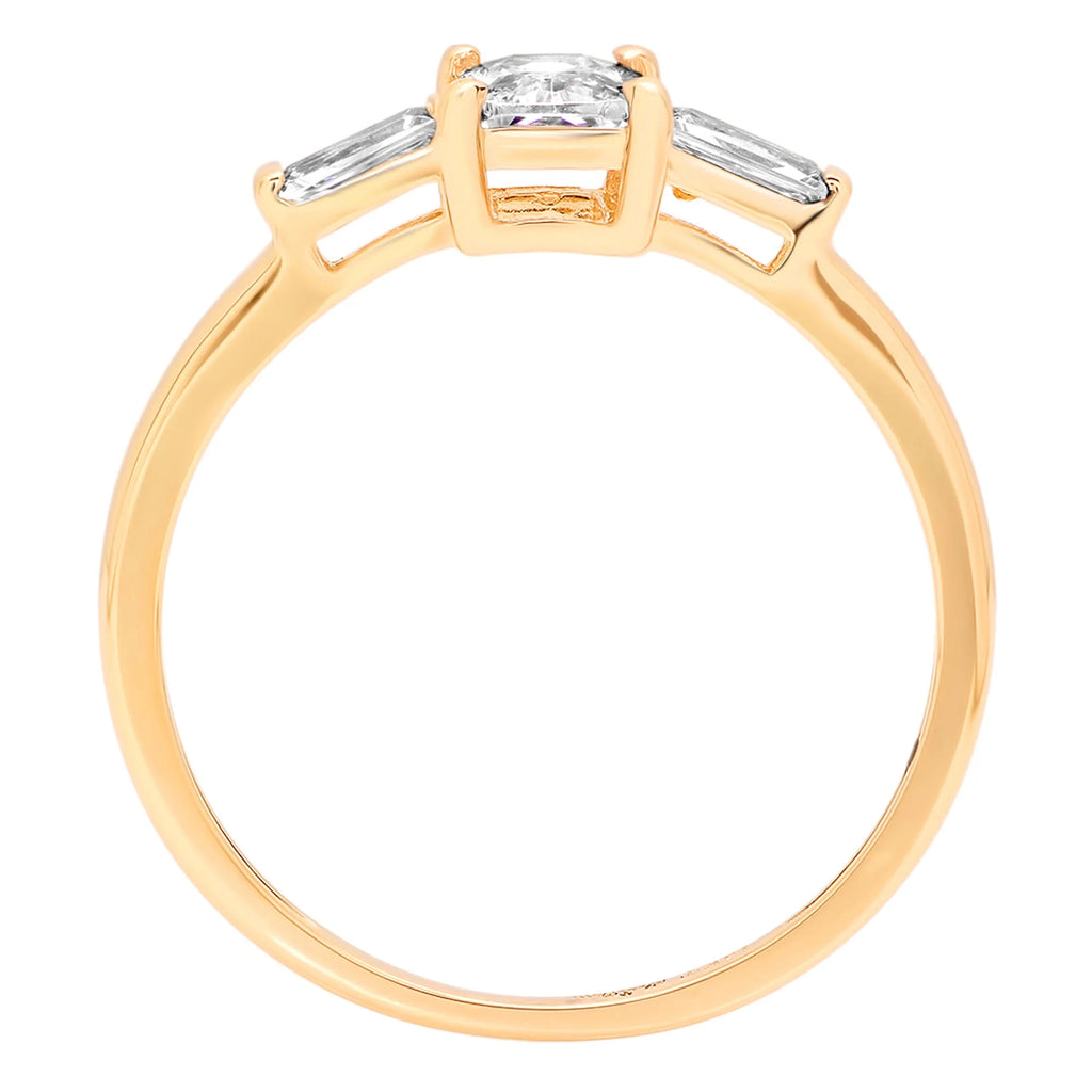 18K Yellow Gold Three-Stone Diamond Engagement Ring L2796