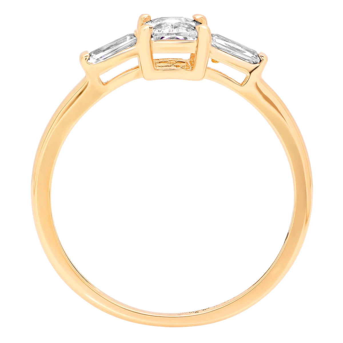 18K Yellow Gold Three-Stone Diamond Engagement Ring L2796