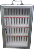 36 Slots Aluminum Alloy Clear Cell Phones Storage Cabinet with Handle, Wall-Mounted with a Locked, 12.4x7.9x19.3 inch Pack of 2 R28261