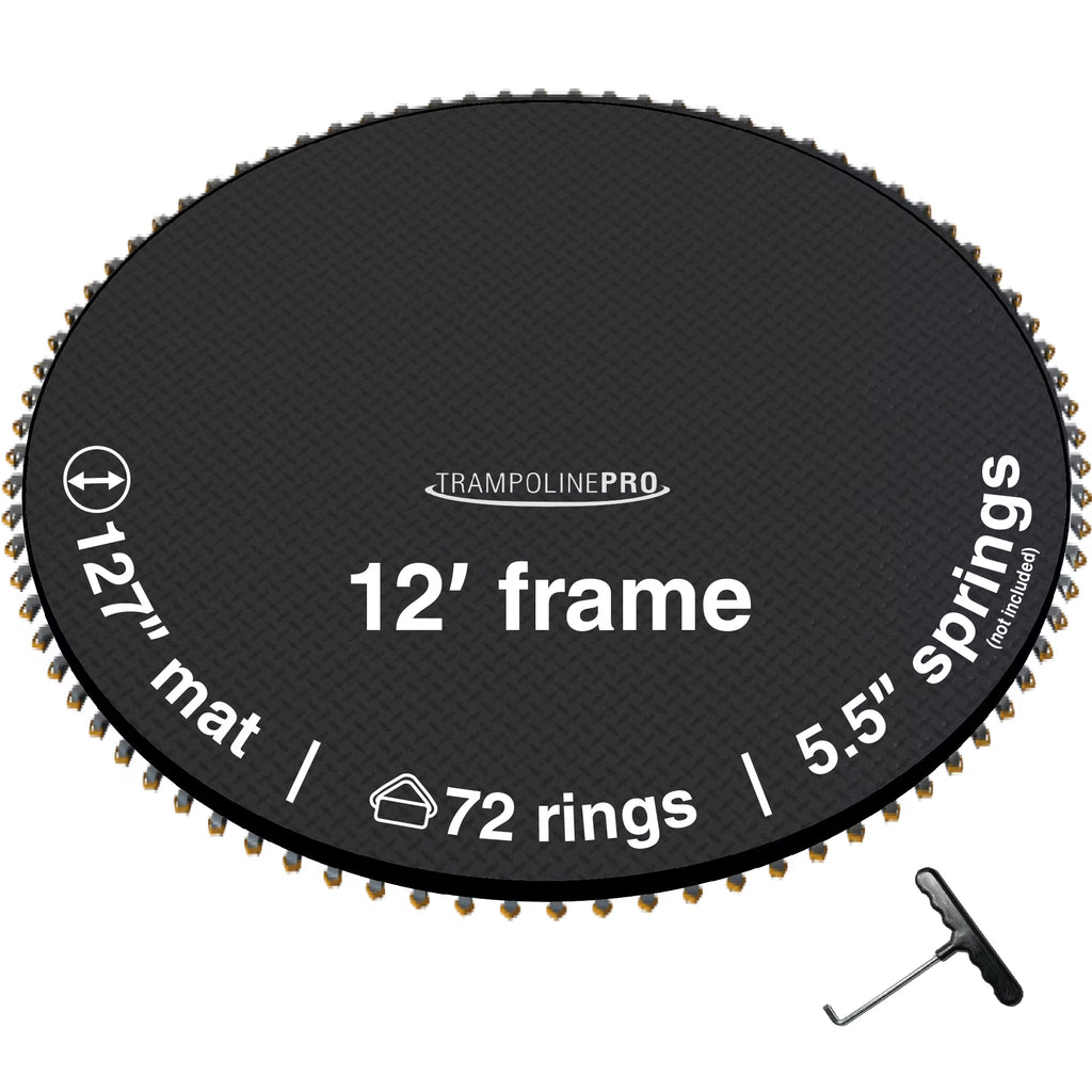 12' Round Trampoline Jumping Mat with 72 Rings T931040