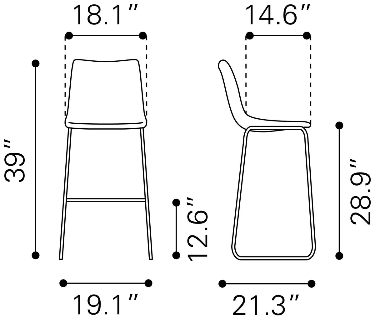 Charcoal Bar Chair X771538