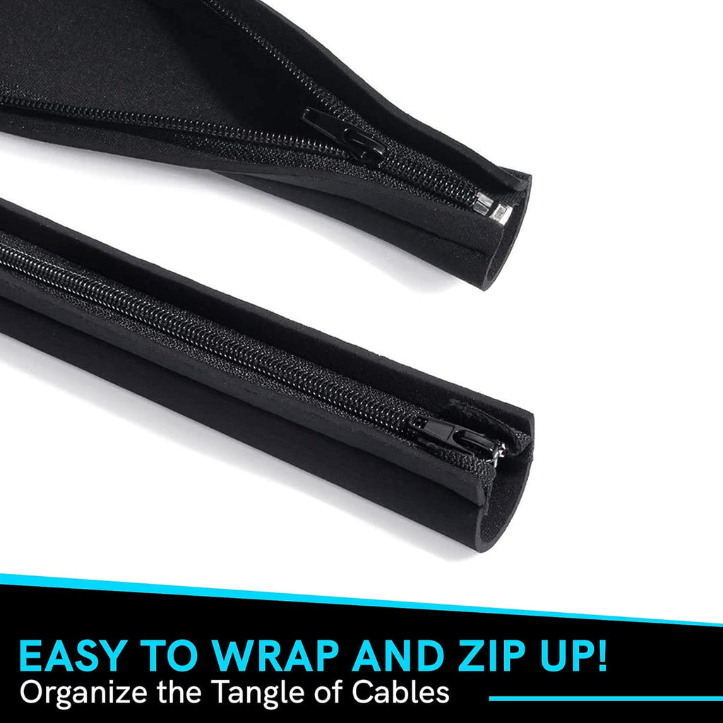 Cable Management Protection Sleeves with Reusable Cable Ties and Name Sticker S971374