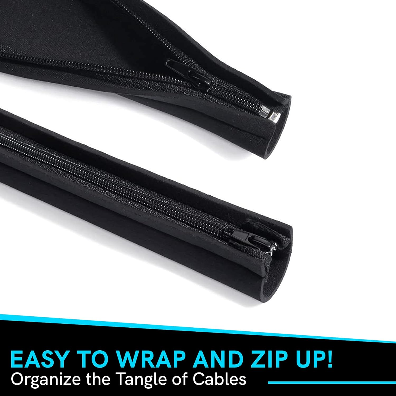 Cable Management Protection Sleeves with Reusable Cable Ties and Name Sticker S971374