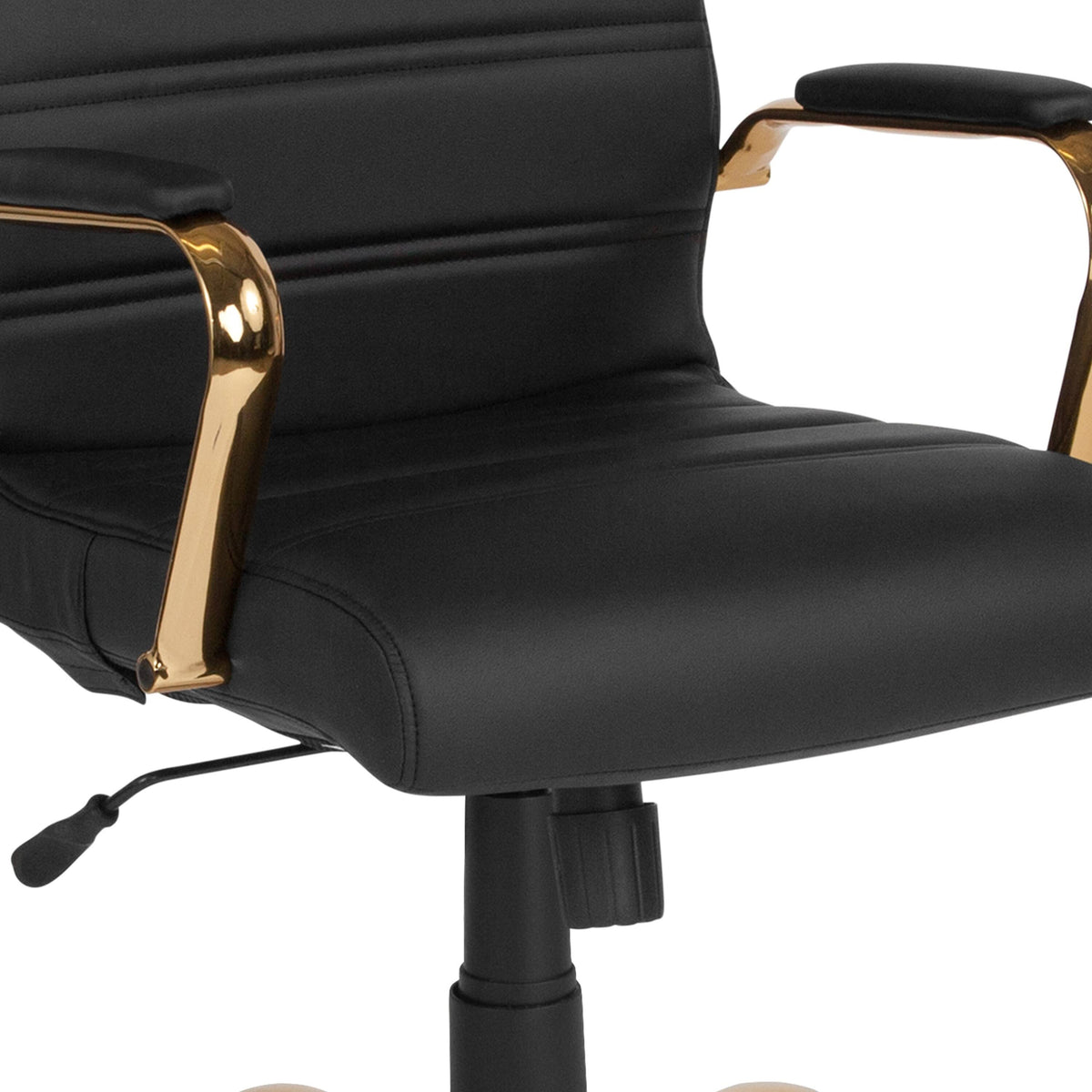 Black LeatherSoft Executive Swivel Office Chair with Chrome Base and Arms V44043