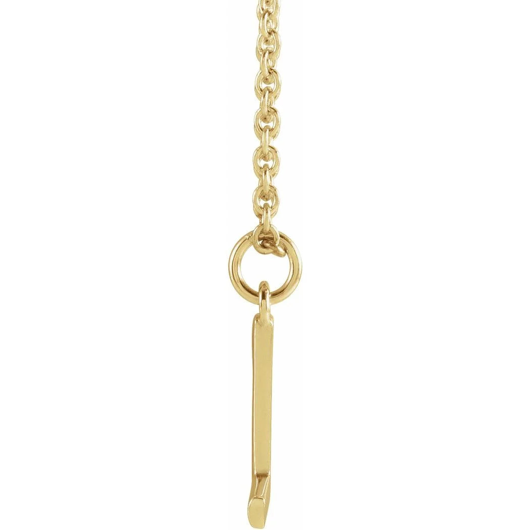 14k Yellow Gold Initial Dangle Necklace Jewelry J163055