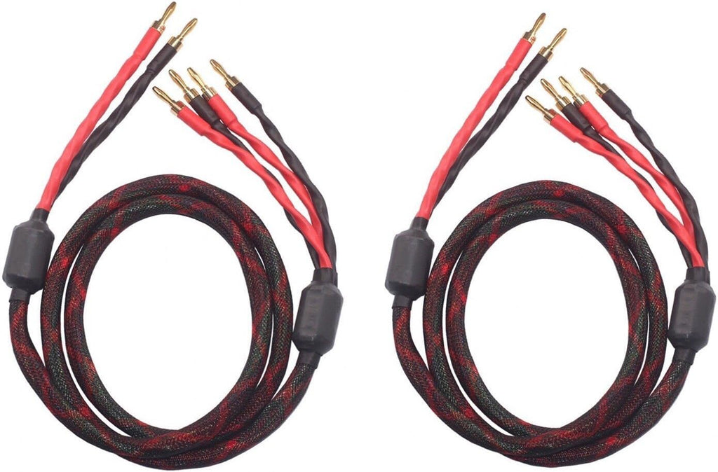 Bi-Wire Speaker Cable with Banana Plugs, 1pair Set, 2.5M X649858