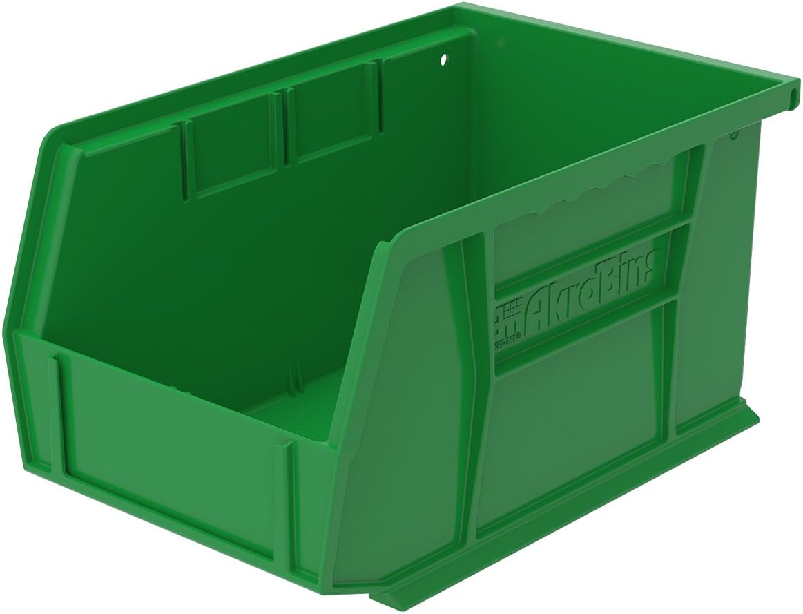 Plastic Storage Bin Hanging Stacking Containers, 9-Inch x 6-Inch x 5-Inch, Black, 12-Pack D74742