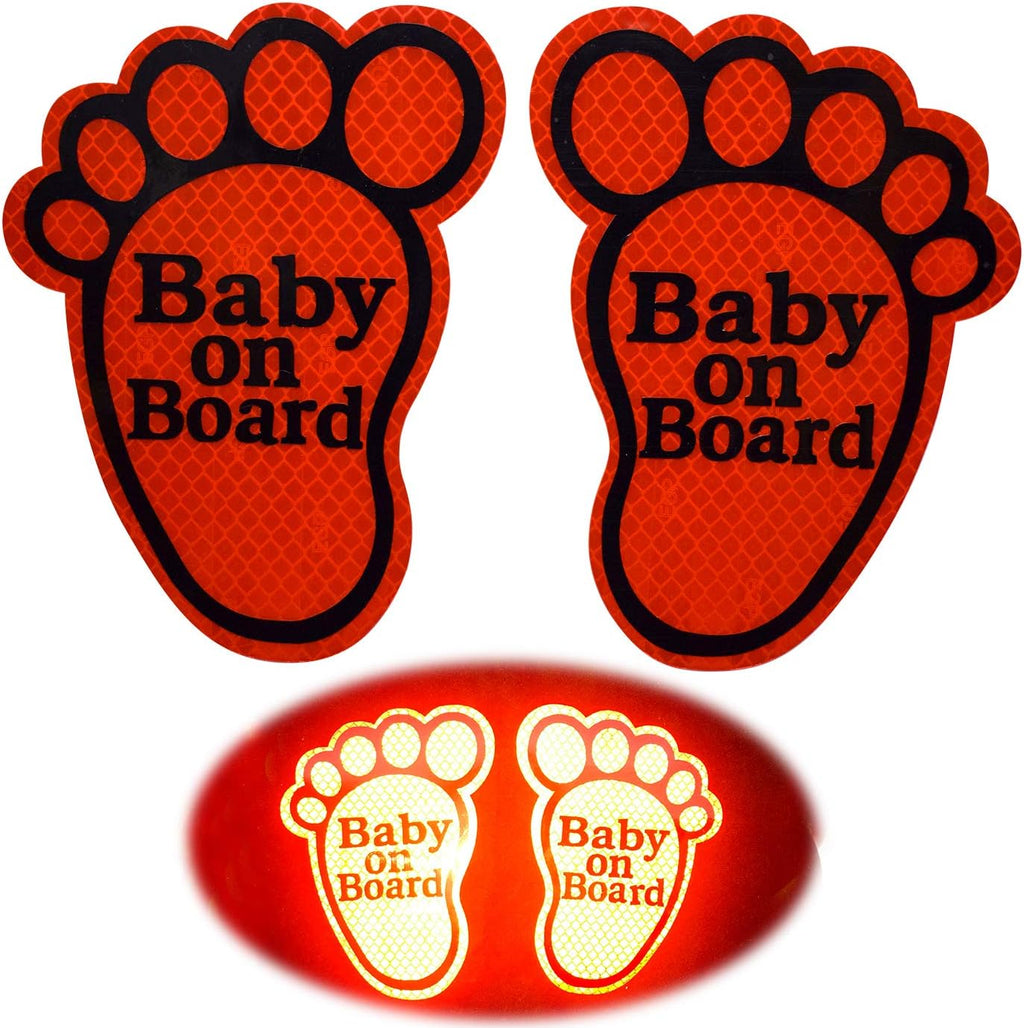 2PCS Fluorescent Green Baby on Board Car Decals Sticker L807