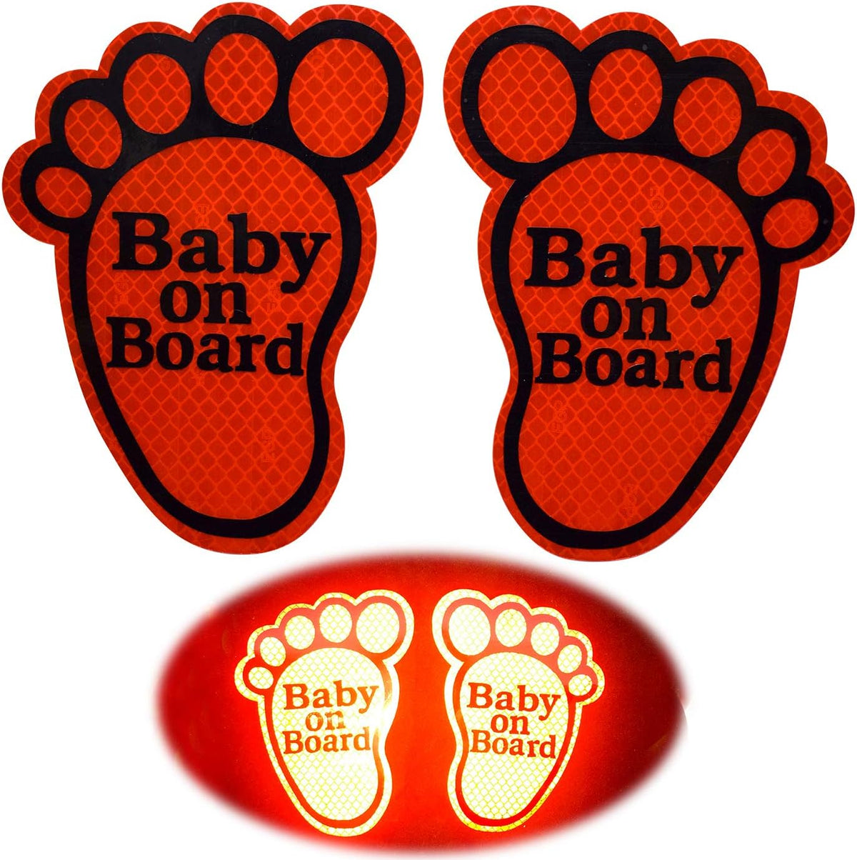 2PCS Fluorescent Green Baby on Board Car Decals Sticker L807