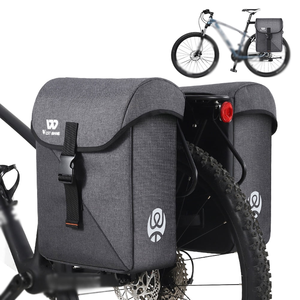 35L Bike Double Bag Rear Seat Luggage Carrier Trunk Bag X5758