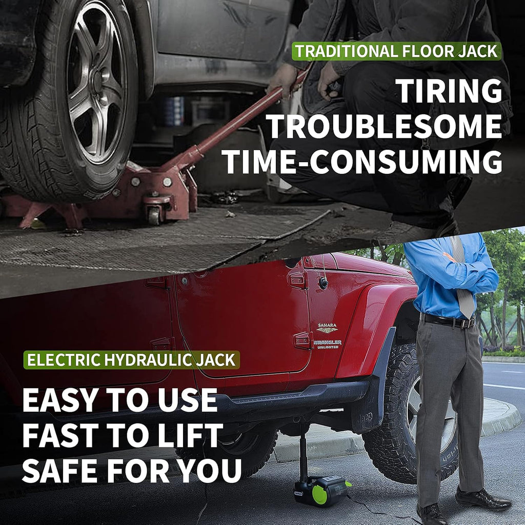 12V 5 Ton Electric Car Jack Kit with Impact Wrench & Inflator W3344