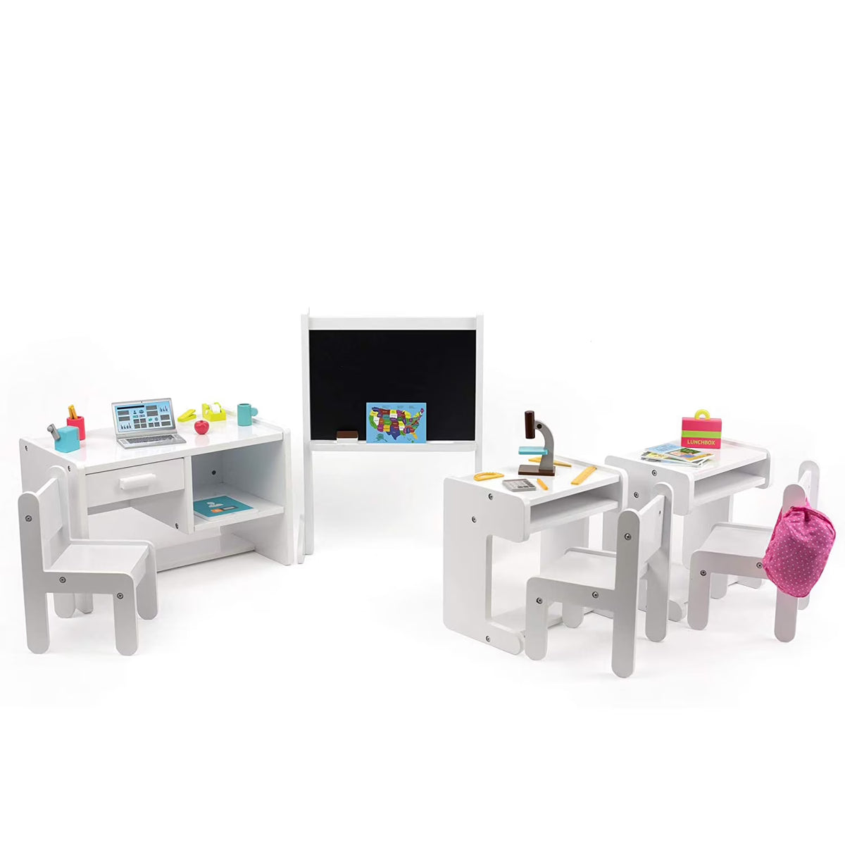 Classroom Playset with Desk and Chair for 18 Inch Dolls Y7587