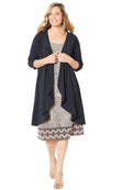 Plus Size Petite Soft Knit Jacket Dress Q4613