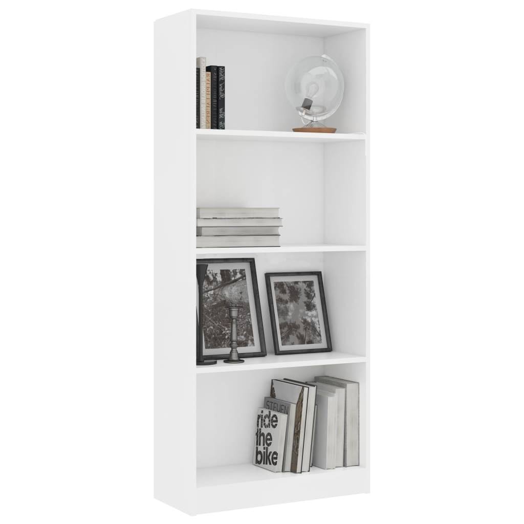 4-Tier White Chipboard Book Cabinet C130