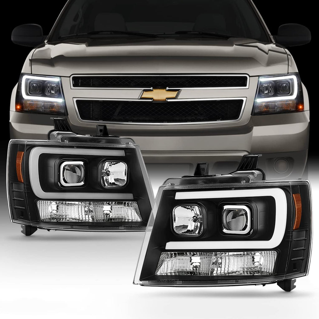 Smoked Lens LED DRL Projector Head Lights Pair R645046