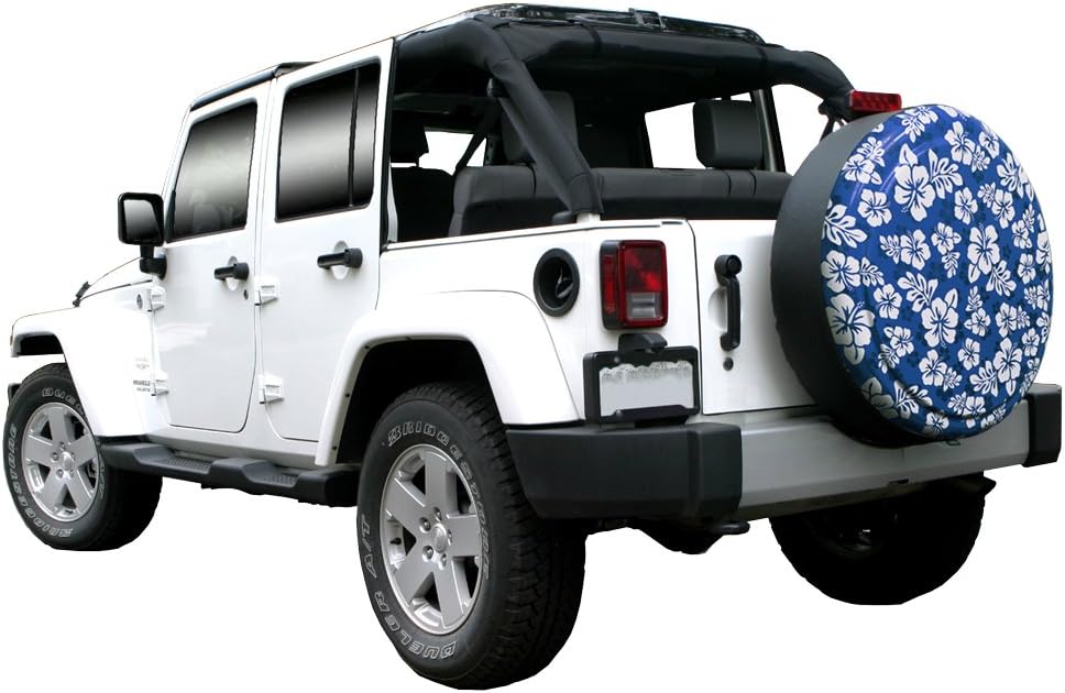 32" Rigid Tire Cover Hawaiian Print Blue V62140