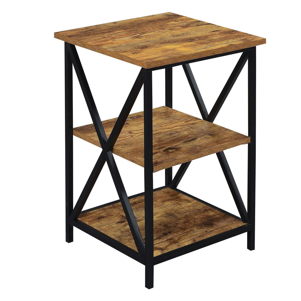3 Tier End Table Barnwood/Black Z3500