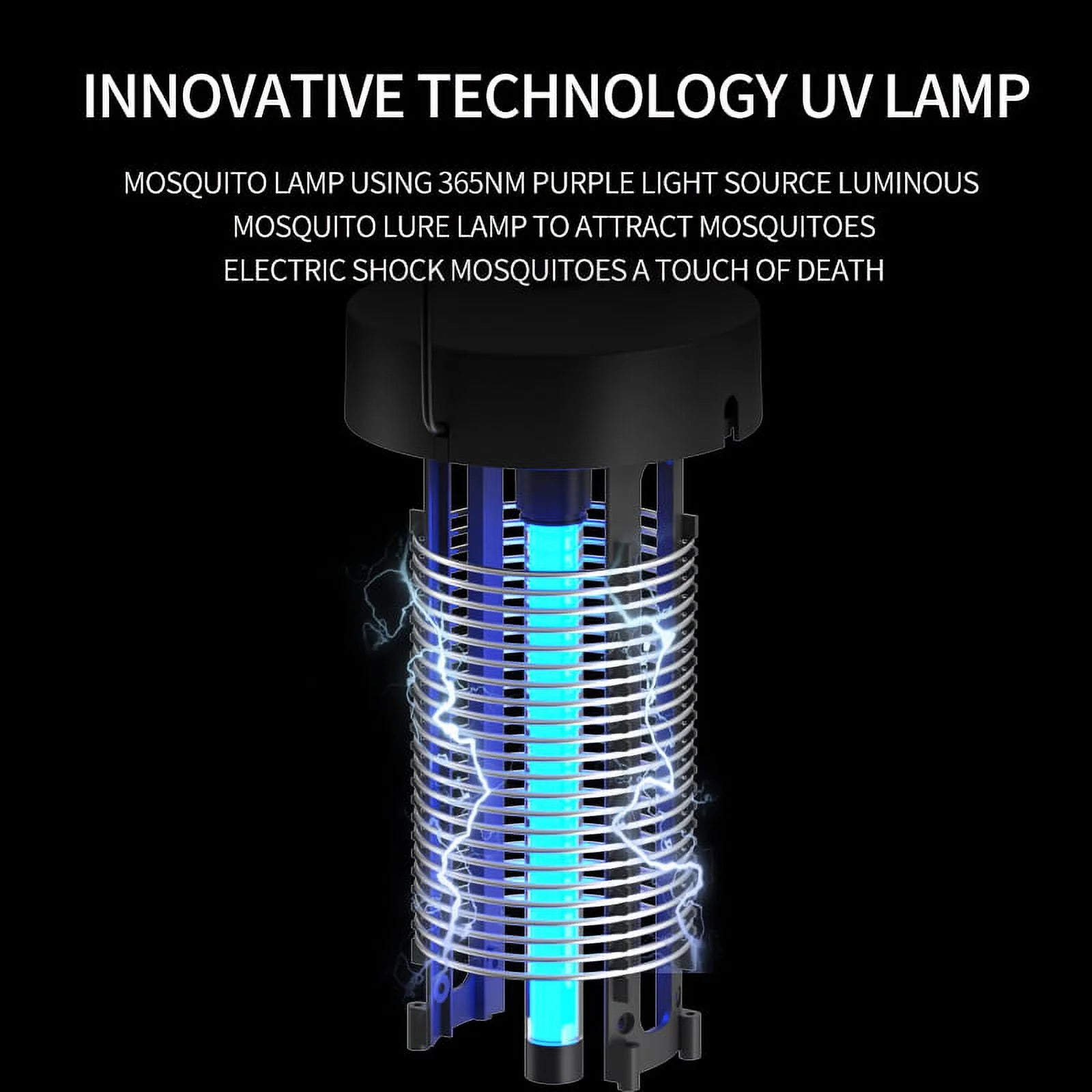 4000V Black Hanging Electronic Insect Killer with 15W Mosquito Light Bulb P68036