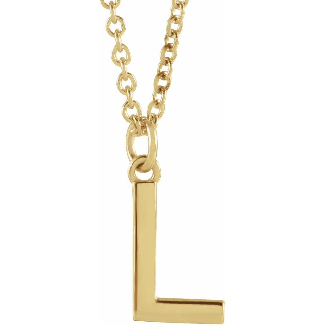 14k Yellow Gold Initial Dangle Necklace Jewelry J163055