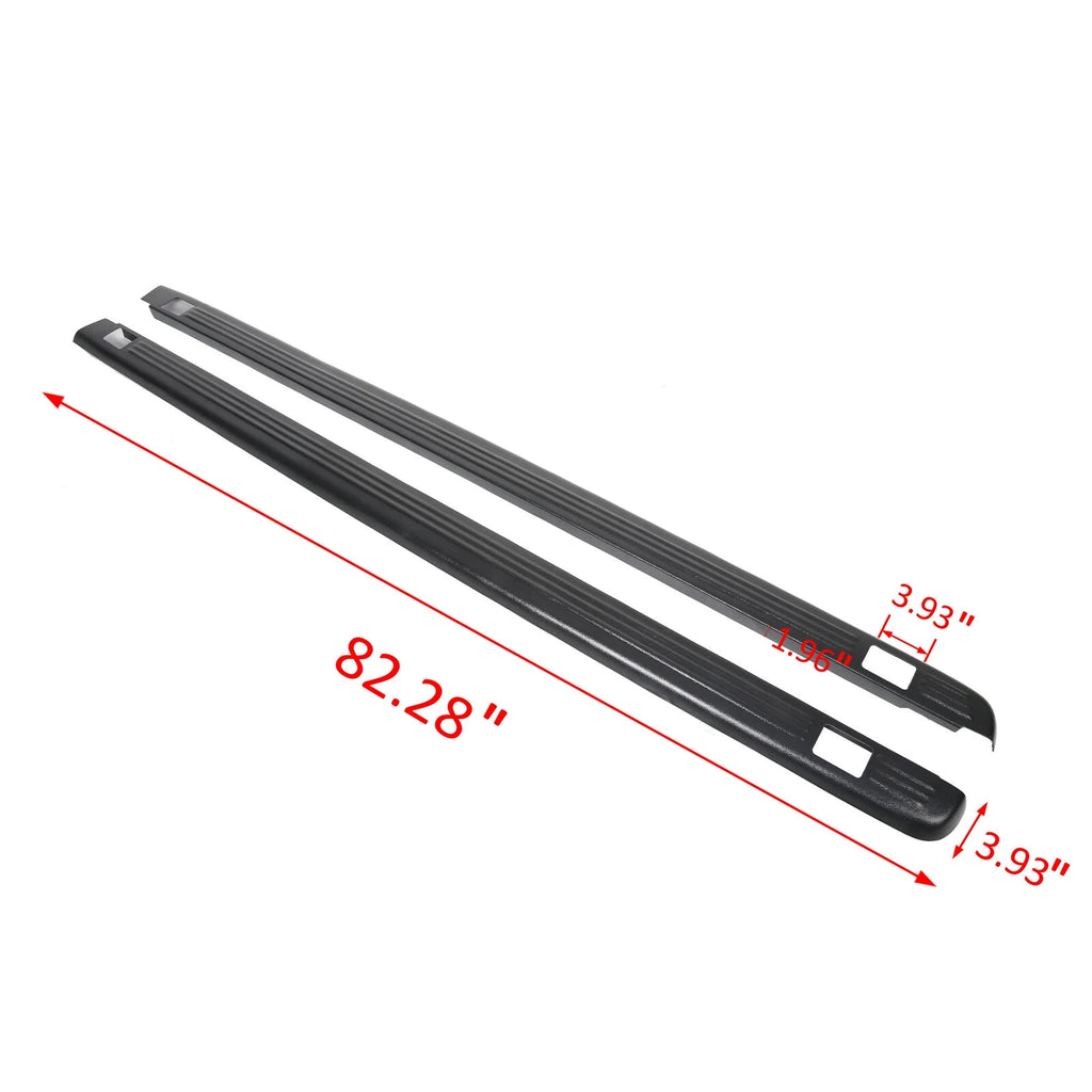 Black Bed Rail Caps Cover For Chevrolet GMC 6'6" Bed W292