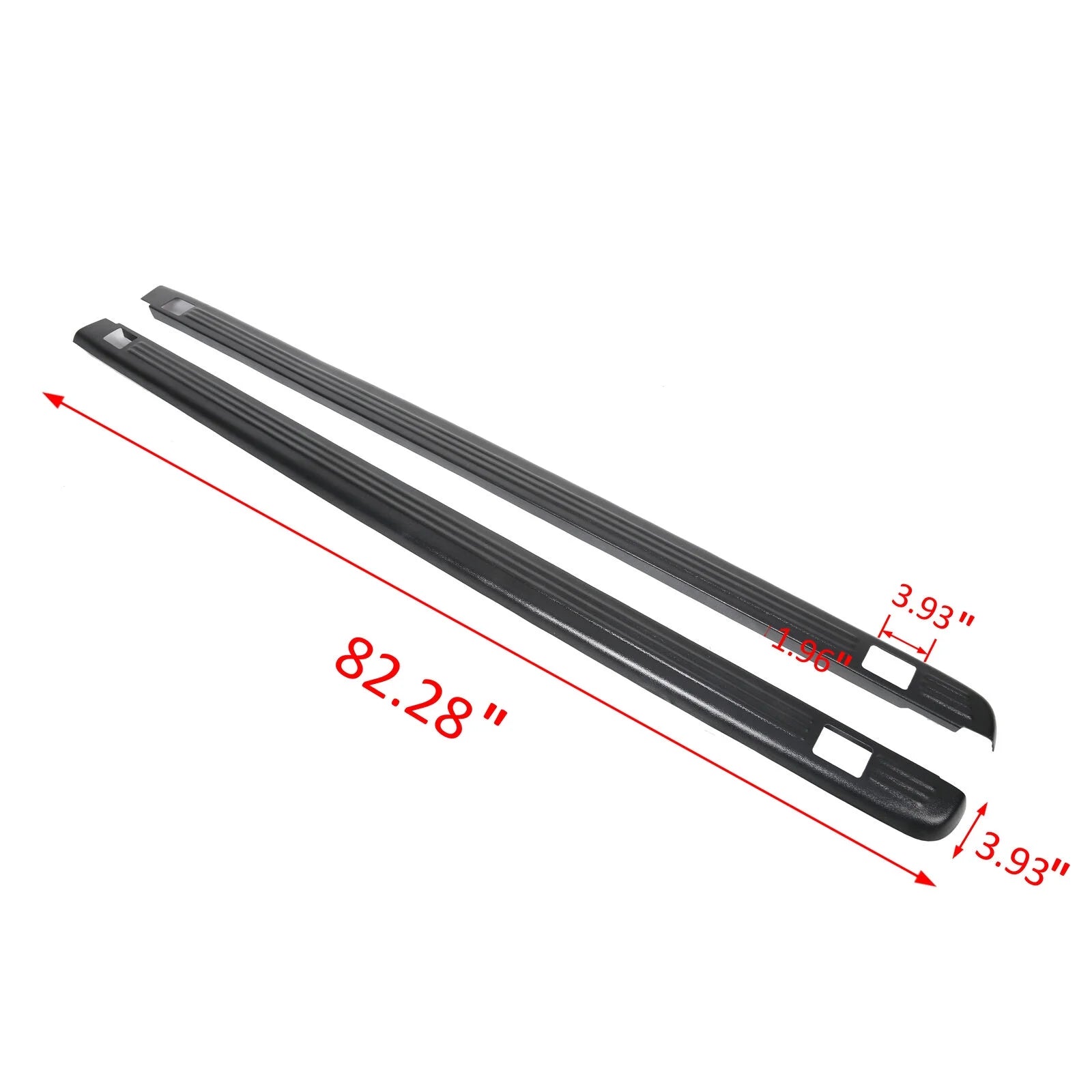 Black Bed Rail Caps Cover For Chevrolet GMC 6'6" Bed W292