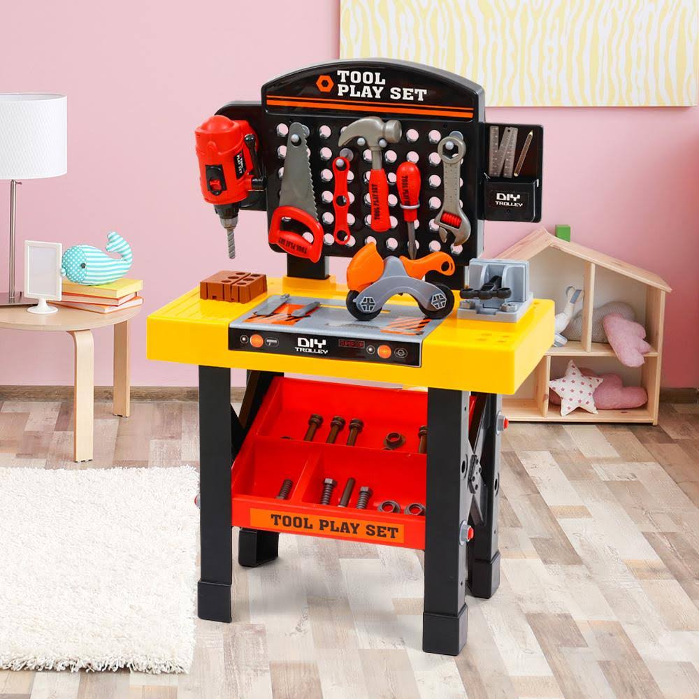 54pcs Kids Pretend Play Workbench Tools Set M2060