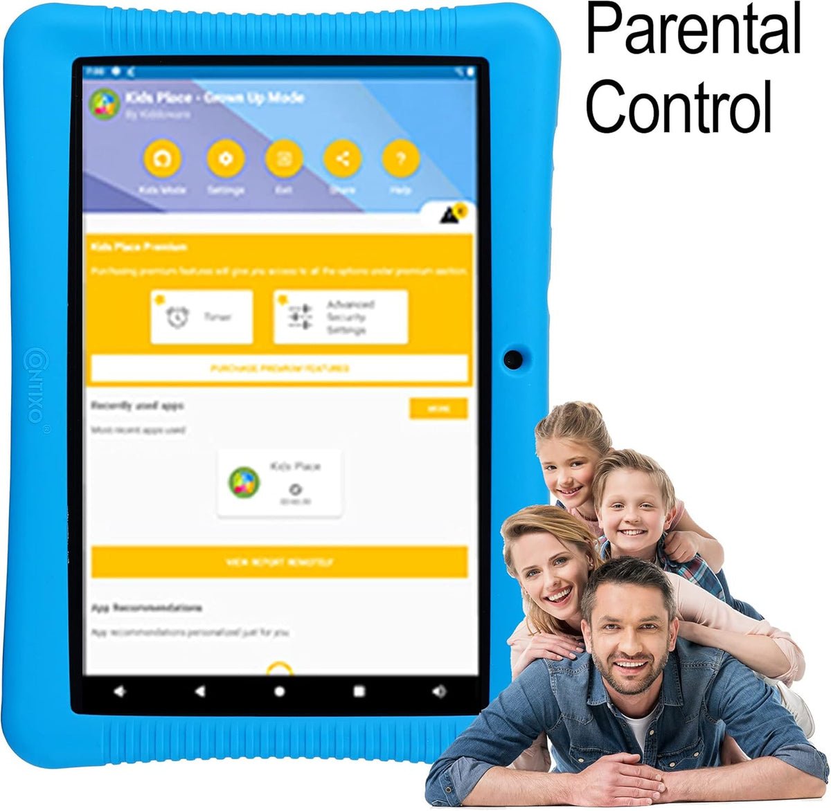 10-inch HD Kids Tablet with Camera, Parental Control, Android 10, 32GB, WiFi, Blue K8336