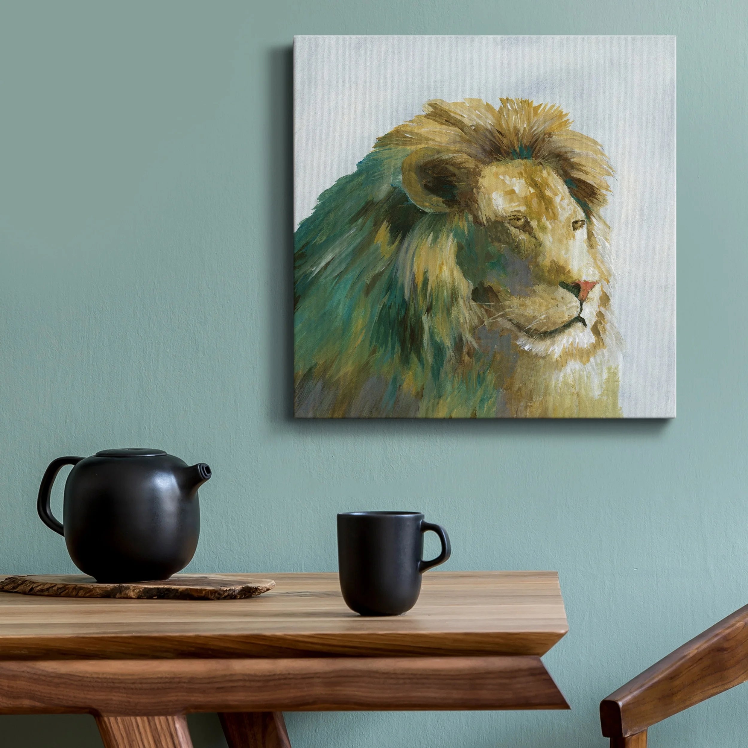 Jade Lion Gallery Wrapped Canvas 10X10 G43607