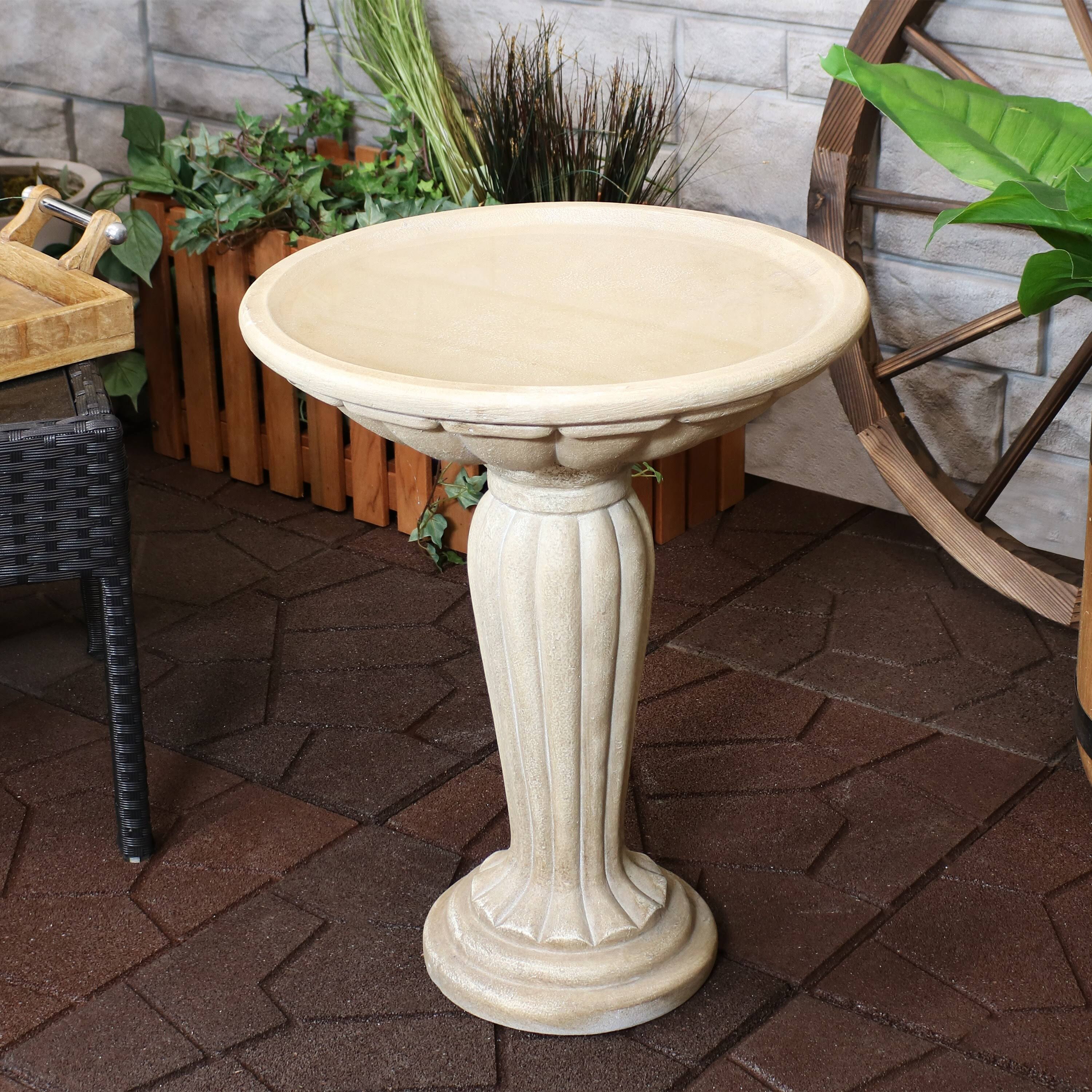 Grecian Reinforced Concrete Bird Bath - 16-inch T23086