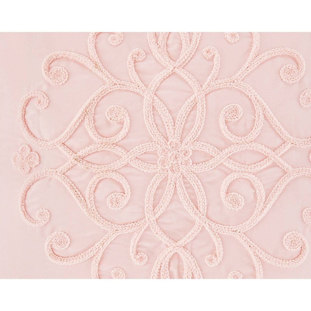 Pink Boho Baby Girl Nursery Crib Bedding Set - 4 Pieces Solid Color Blush J9411