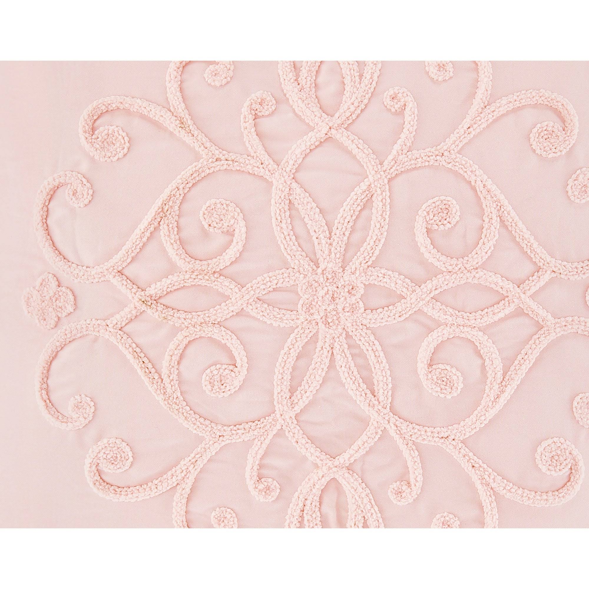 Pink Boho Baby Girl Nursery Crib Bedding Set - 4 Pieces Solid Color Blush J9411