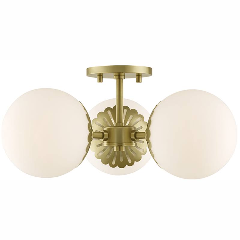 Polished Nickel 3 Light Semi Flush Z543515