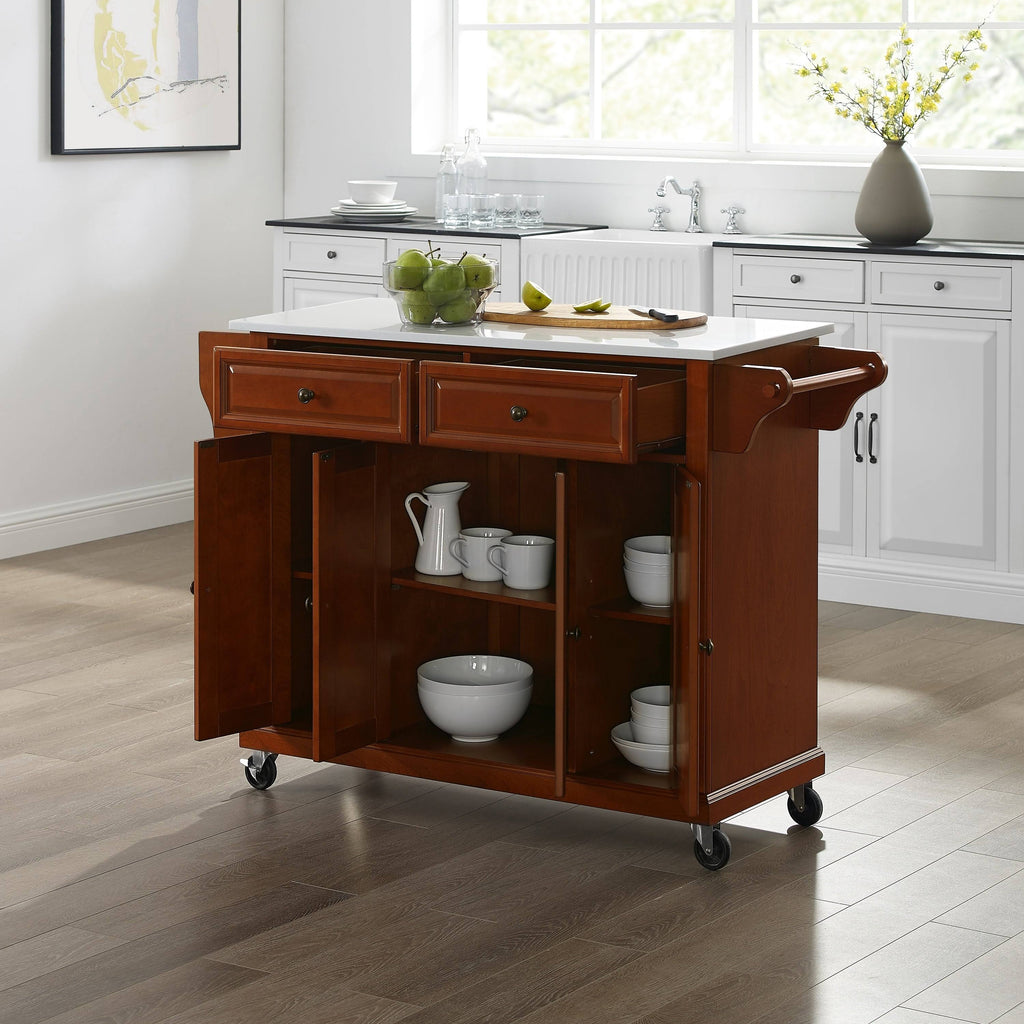 Full Size Granite Top Kitchen Cart F864
