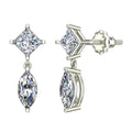 Princess & Marquise Diamond Dangle Earrings 14K White Gold Z76778