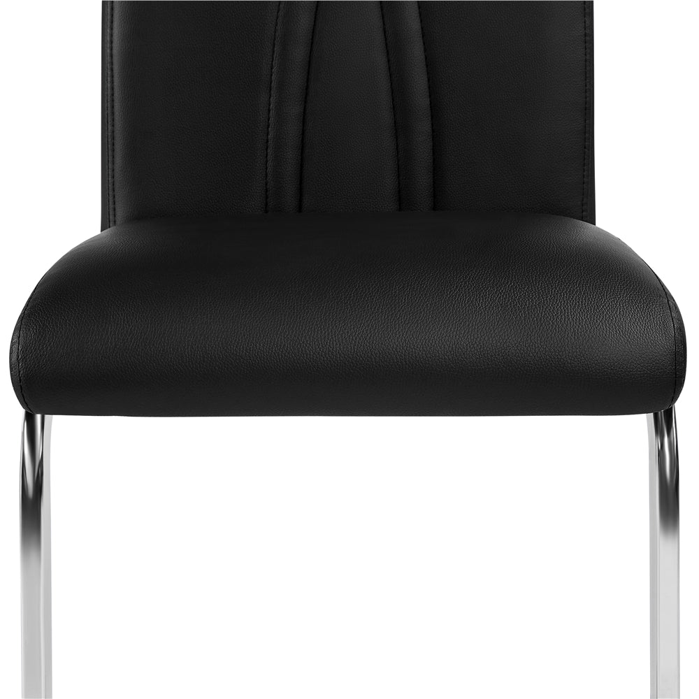 Black Faux Leather Dining Chairs Set of 2 B88461