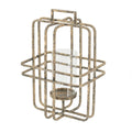 Beige Caged Hurricane Glass Candle Holder J71145