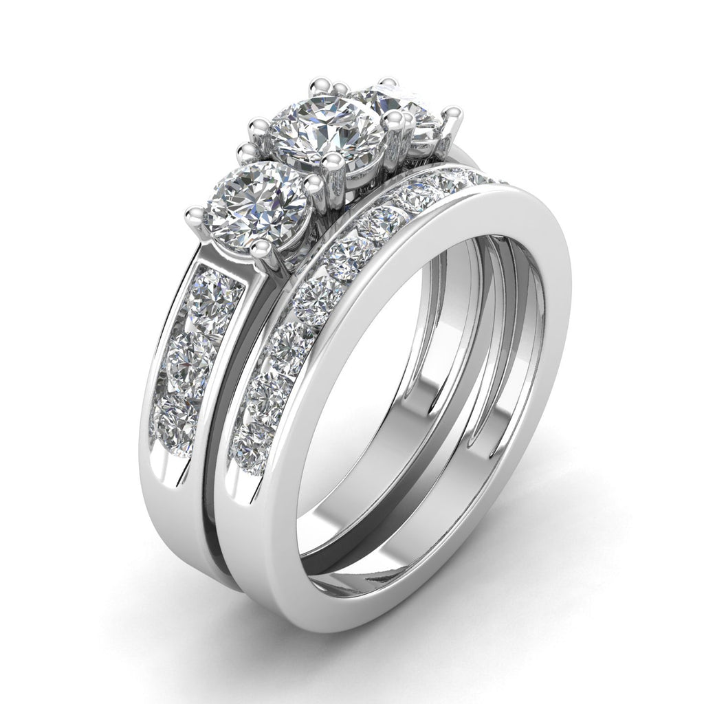 10k White Gold 3 Stone Ring A65886