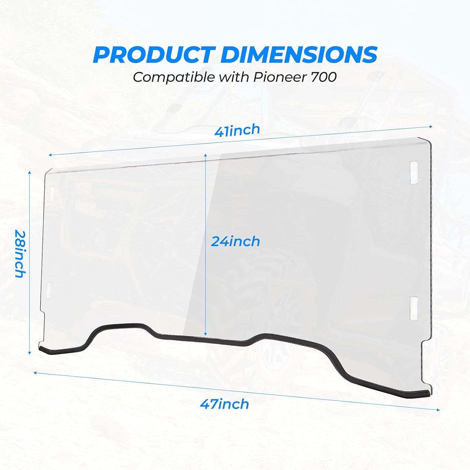 Polycarbonate Clear Windshield Compatible with Pioneer 700 M77480