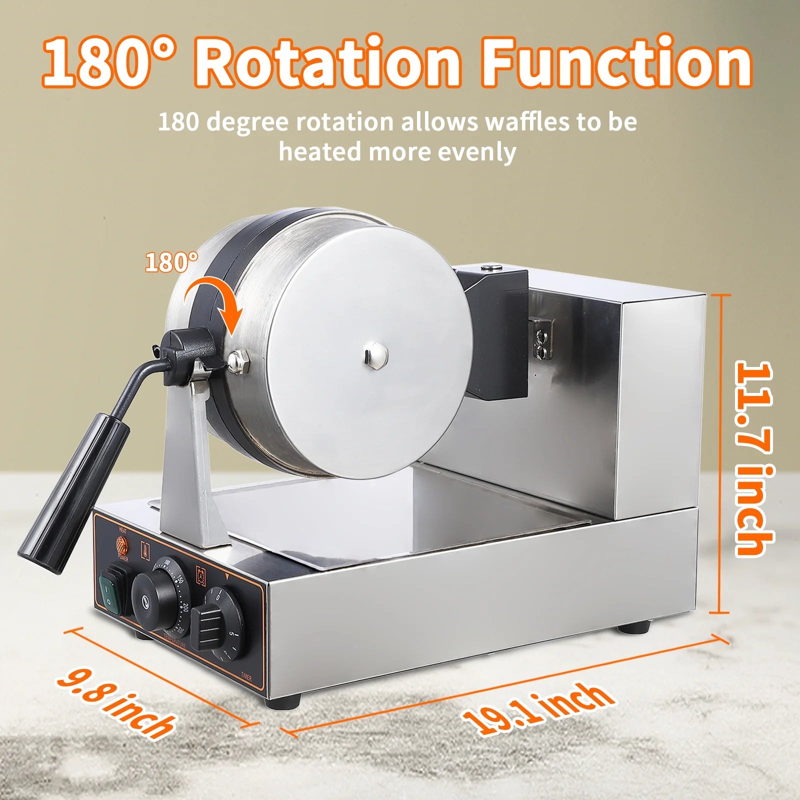 1200w Non-Stick Waffle Maker with Detachable Drip Tray D1646