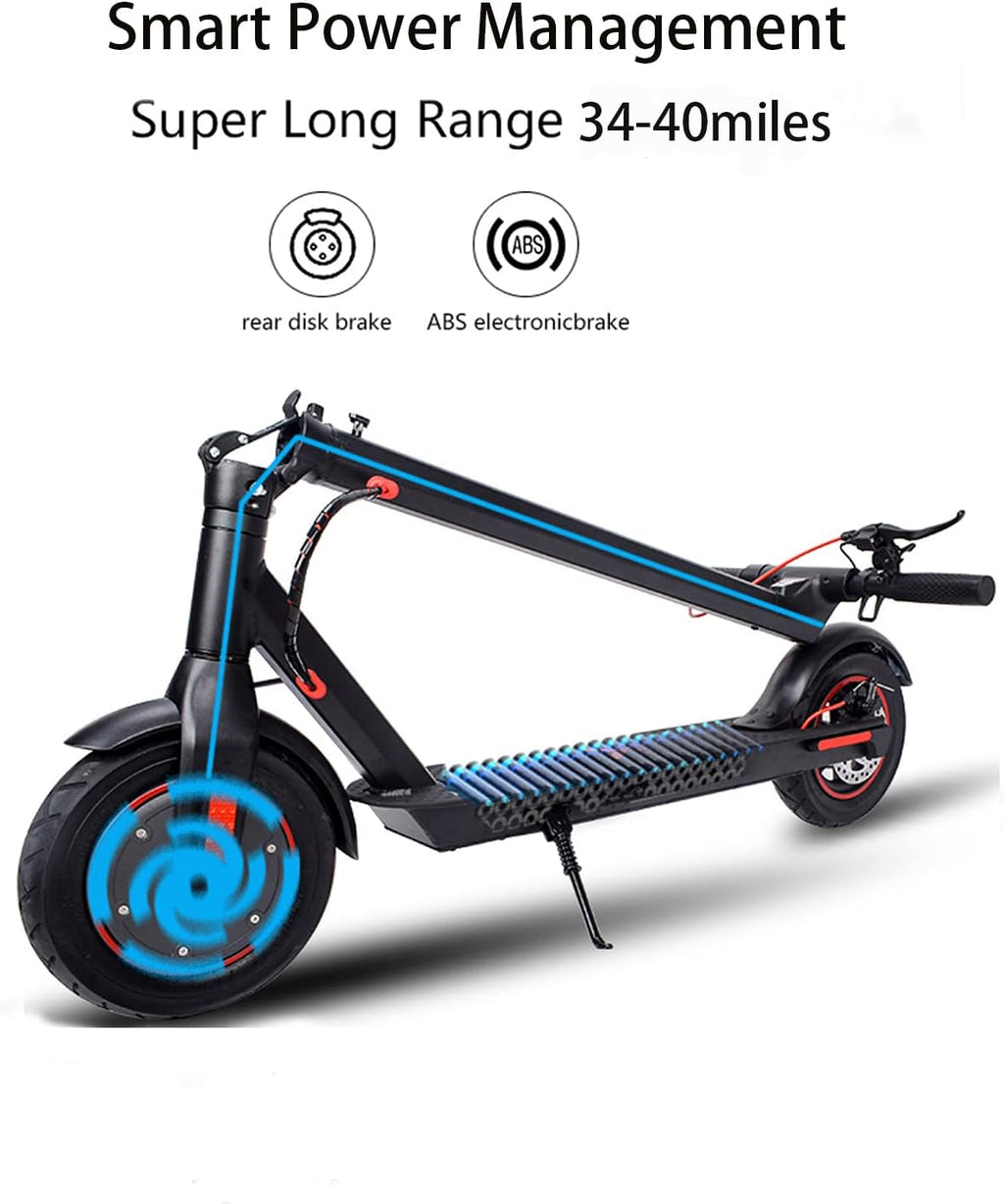 Electric Scooter with 500W Motor, 34-40 Miles Range, 15.5MPH, 10" Air Filled Tire C787114