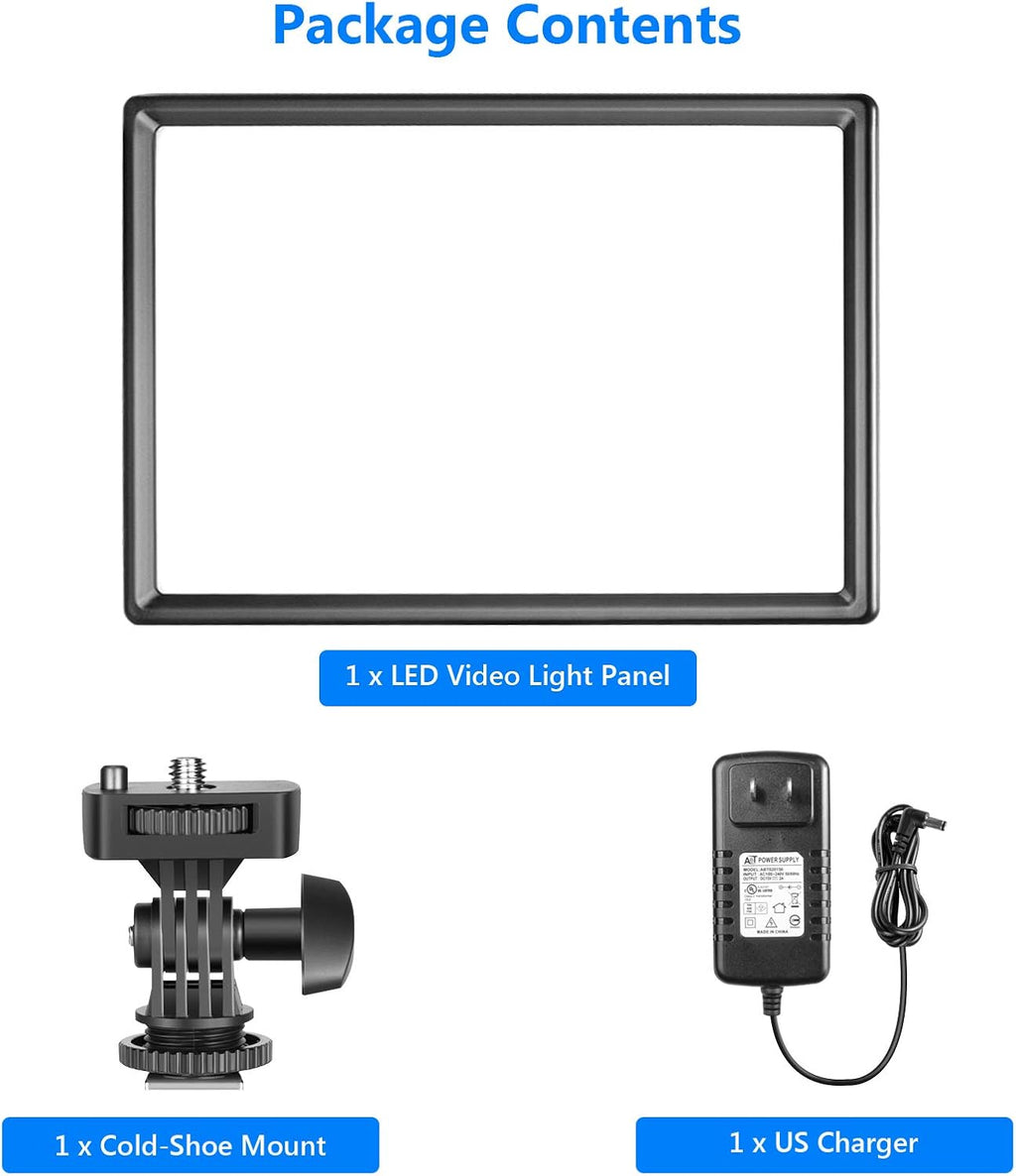 Ultra-Thin LED Soft Light Panel with LCD Display, Dimmable Bi-Color 3200-5600K CRI95+ On Camera Video Light Pack of 2 X270